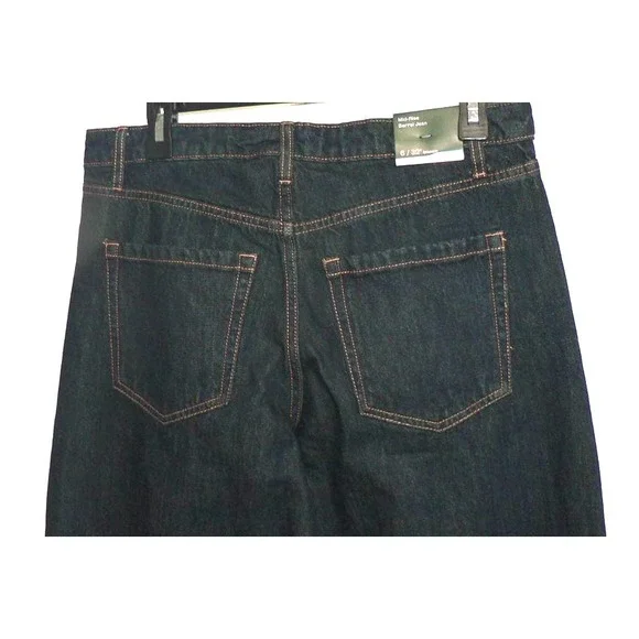 Wild Fable Women's Mid-Rise Relaxed Barrel Rigid Denim Jeans Dark Rinse Size 6 - Picture 7 of 8